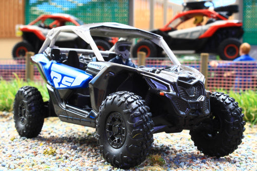 DCM60005 Diecastmasters 1:32 Scale CAN-AM Maverick X3 X RS Turbo RR All terrain 4x4 vehicle in Black and Blue