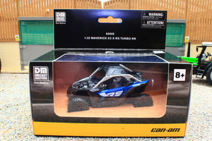 DCM60005 Diecastmasters 1:32 Scale CAN-AM Maverick X3 X RS Turbo RR All terrain 4x4 vehicle in Black and Blue