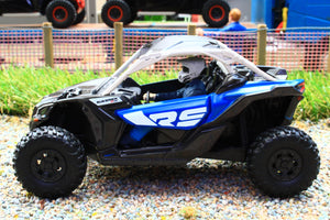 DCM60005 Diecastmasters 1:32 Scale CAN-AM Maverick X3 X RS Turbo RR All terrain 4x4 vehicle in Black and Blue