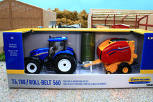 Load image into Gallery viewer, ERT13966 Ertl 132 Scale New Holland T6.180 4WD Tractor with NH Round Baler