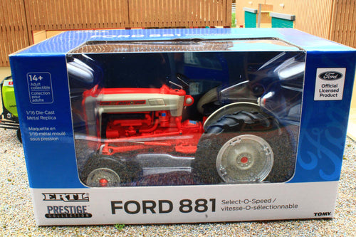 ERT13985 Ertl Prestige 1:16 Scale Ford 881 Select O Speed Wide Front 2WD Tractor