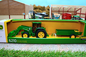 ERT15488P1 Ertl 1:32 Scale John Deere 6210 4WD Tractor with Frontloader and dung Spreader