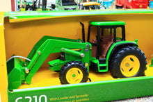Load image into Gallery viewer, ERT15488P1 Ertl 1:32 Scale John Deere 6210 4WD Tractor with Frontloader and dung Spreader