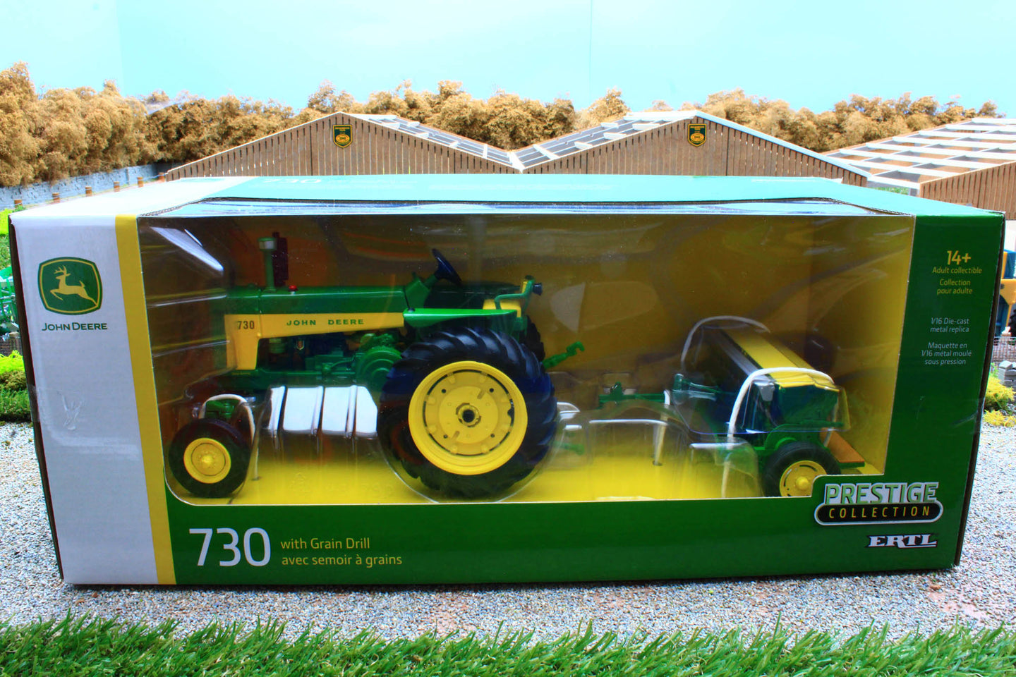 ERT45790 Ertl 1:16 Scale John Deere 730 2wd Tractor and Seed Drill