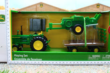 Load image into Gallery viewer, ERT46667 Ertl 1:32 Scale John Deere 4020 Tractor with small square baler and bale trailer