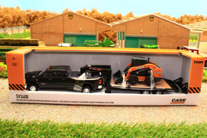 ERT47155 Ertl 1:32 Scale Dodge RAM 1500 Pickup Truck with Gooseneck trailer and Case SV340B Skid Steer Loader