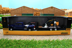 ERT47269 Ertl Dodge RAM 3500 Pickup truck with Trailer and New Holland L230 Skid Steer
