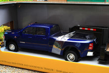 Load image into Gallery viewer, ERT47269 Ertl Dodge RAM 3500 Pickup truck with Trailer and New Holland L230 Skid Steer