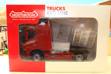 Load image into Gallery viewer, FAULTY MM1810-03-01 Marge Models 1:32 Scale Volvo FH16 4x2 Lorry Nooteboom Livery in Red STEERING WHEEL DETACHED AS SHOWN