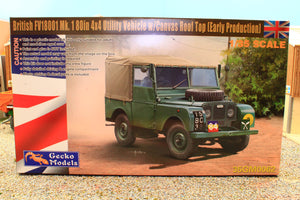 GEC350062 Gecko Models 1:35 Scale British FV18001 Land Rover Mk1 80in with Canvas Roof Kit