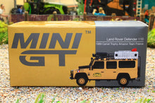 Load image into Gallery viewer, MGT00463R MINI GT 1:64 Scale Land Rover Defender 110 1989 Camel Trophy Amazon Team France