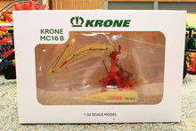 Load image into Gallery viewer, Marge Models 1:32 scale Krone MC16 B maize chopper model in branded display packaging with a red frame and articulated cutting arm