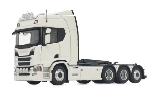MM2307-01 Marge Models Scania R500 Series Truck with Meiller Hooklift in White
