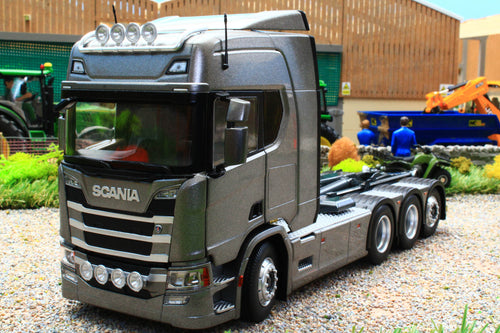 MM2307-02 Marge Models Scania R500 Series Truck with Meiller Hooklift in Dark Grey