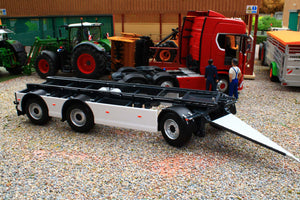 MM2422-01 Marge Models GS-Meppel Volvo Hooklift Container Trailer in Clear White