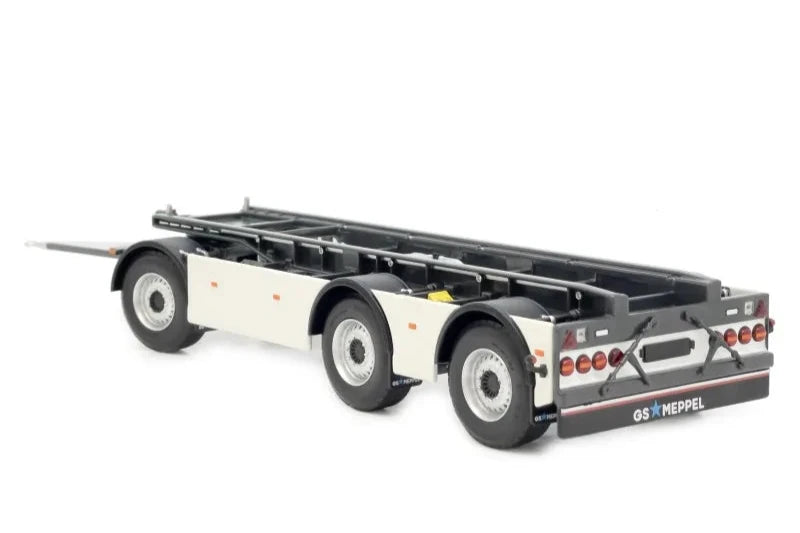 MM2422-02 Marge Models GS-Meppel Scania Hooklift Container Trailer in White