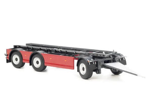 MM2422-03 Marge Models GS-Meppel Hooklift Container Trailer in Red