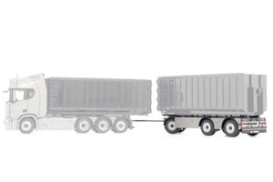 MM2422-04 Marge Models GS-Meppel Scania Hooklift Container Trailer in Dark Metallic Grey