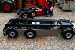 MM2422-04 Marge Models GS-Meppel Scania Hooklift Container Trailer in Dark Metallic Grey