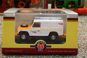 OXF76ROR002B Oxford Diecast 1:76 Scale Land Rover Defender Network Rail Road Rail Version