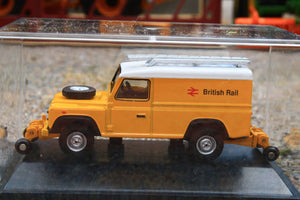 OXF76ROR003B Oxford Diecast 1:76 Scale Land Rover Defender British Rail Road Rail Version