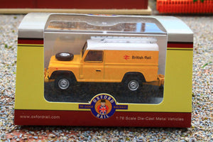 OXF76ROR003B Oxford Diecast 1:76 Scale Land Rover Defender British Rail Road Rail Version