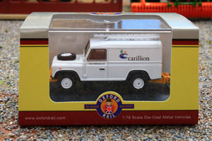 OXF76ROR007 Oxford Diecast 1:76 Scale Land Rover Defender Carillion Road Rail Version