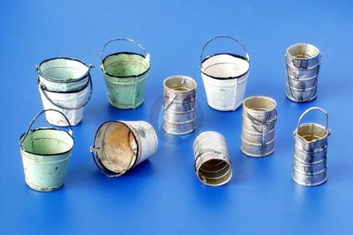 PLM4029 Plusmodel Metal Buckets & Cans (1:35 Scale)