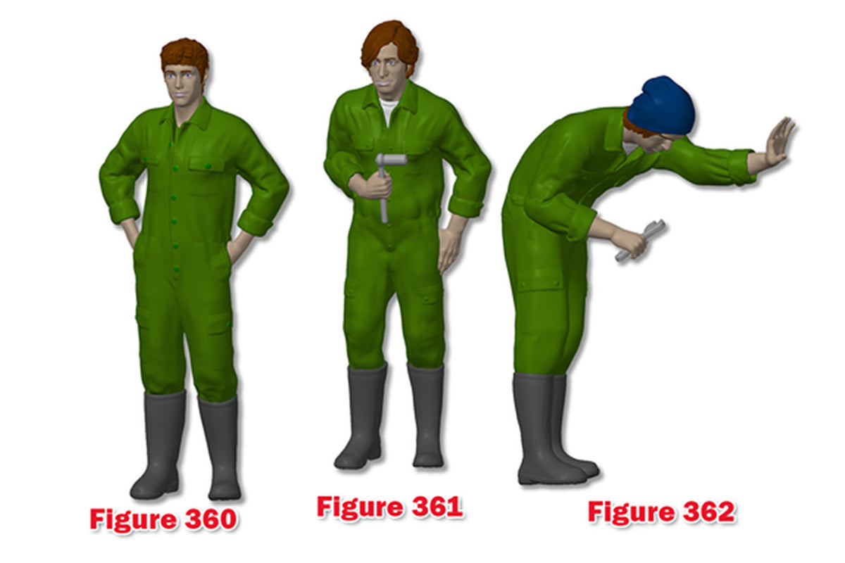 PYOS122 Figure Set 1:32 Scale - Set of 3 Mechanics (Requires Painting ...
