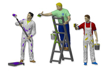 Load image into Gallery viewer, PYOS137 Figure Set 1:32 Scale - 3 x Decorators with Accessories (Requires Painting)