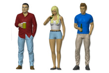 Load image into Gallery viewer, PYOS38 Figure Set 1:32 Scale - 3 x Figures Standing (Requires Painting)