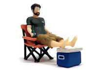 Load image into Gallery viewer, PYOS60 Figure Set 1:32 Scale - Figure in Chair with Beer Cooler (Requires Painting)