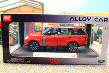Load image into Gallery viewer, Q2001AR QY 1:24 Scale Range Rover 50th Anniversary Version in Red with Lights and Sound