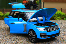 Load image into Gallery viewer, QXT2401016B QY 1:32 Scale Range Rover 50th Anniversary version in Blue with lights and sound