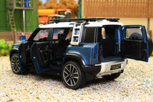 Load image into Gallery viewer, QXT2401017B QY 1:32 Scale New Land Rover Defender 110 in Blue with lights and sound