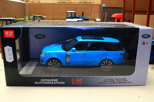 QY 1:32 Scale Range Rover 50th Anniversary version in Blue with lights and sound (Number 1 of 2) Box not 100%