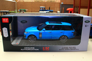 QY 1:32 Scale Range Rover 50th Anniversary version in Blue with lights and sound (Number 1 of 2) Box not 100%