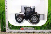 Load image into Gallery viewer, ROS 1 32 scale Hurlimann XB Max 100 4WD tractor model displayed in a box with measurement rulers showing its compact size