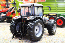 Load image into Gallery viewer, ROS 1:32 scale Hurlimann XB Max 100 4WD tractor model shown from the rear with detailed tyres and hitch in a farm machinery display