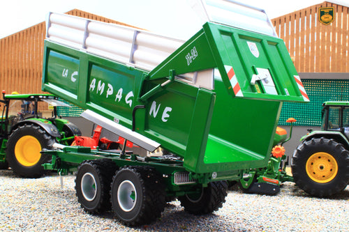 REP278 Replicagri 1:32 Scale La Campagne Verte double axle tipping trailer with silage and grain sides Ltd Ed 2000pcs