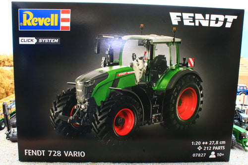 REV07827 REVELL 1:20 Scale Fendt 728 Vario 4WD Tractor Easy Click Kit (no glue or paint required)