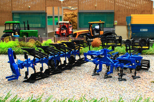 SCH07883 Schuco 1:32 Scale Rabe Super Albatros 5 furrow reversible plough and GH5000 grubber