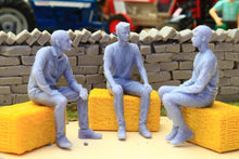 Load image into Gallery viewer, PYOS33S Figure Set 1:32 Scale - 3 x Male Figures Sitting (Requires Painting)