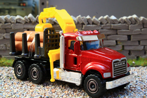 SIM501G Majorette 1:87 Scale MACK Forestry Truck With Crane