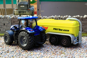 SIM502A Majorette 187 Scale New Holland T7300 4WD With Fliegl Tanker