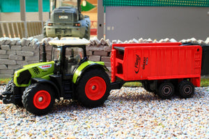 SIM502B Majorette 187 Scale Claas Arion 660 4WD With Fliegl Walking Floor Trailer