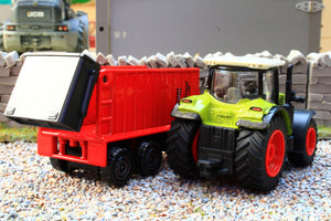 SIM502B Majorette 187 Scale Claas Arion 660 4WD With Fliegl Walking Floor Trailer