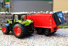 Load image into Gallery viewer, SIM502B Majorette 187 Scale Claas Arion 660 4WD With Fliegl Walking Floor Trailer