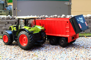 SIM502B Majorette 187 Scale Claas Arion 660 4WD With Fliegl Walking Floor Trailer