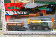 Load image into Gallery viewer, MAJ502C Majorette 187 Scale MB Unimog With Log Crane and Forestry Trailer with Logs ** NEW! **